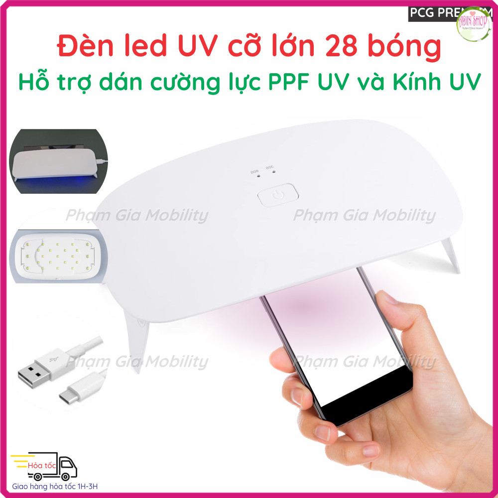[BH 24th] Đèn led UV cỡ lớn 28 bóng led uv, dùng để dán kính uv, cường lực ppf uv, nhanh chóng tiện 