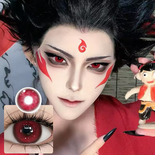EYESHARE 1 Cặp RED Cosplay Màu Kính Áp tròng Anime Cosplay, Nhân vật Nezha Ống kính Cosplay