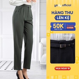 [Đồng giá] BIG SIZE Quần Âu Nữ Yody quần dài cạp liền dáng baggy sang trọng thoải máiTRA - QAN6226
