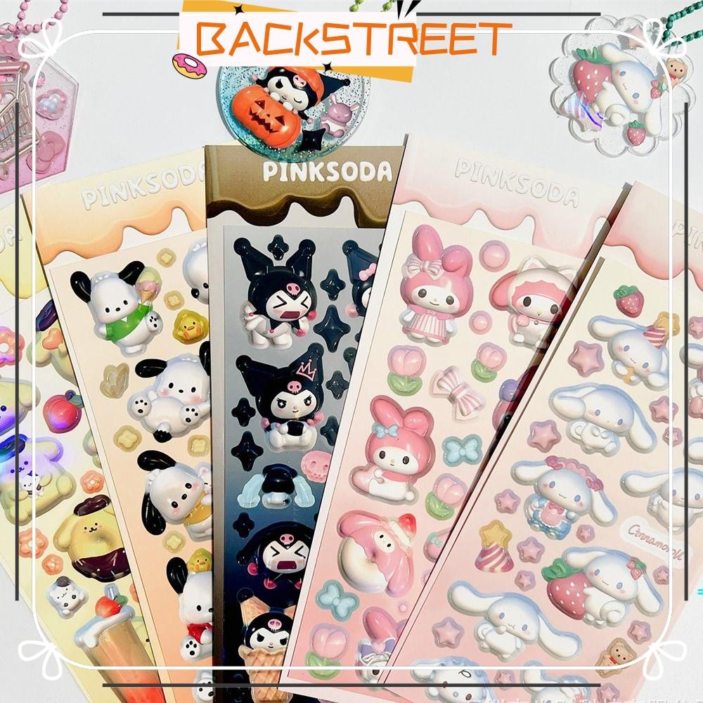 Nhãn dán mô hình BACKSTREET, Nhãn dán văn phòng phẩm Kuromi HelloKitty Sanrio, Nhãn dán trang trí nh