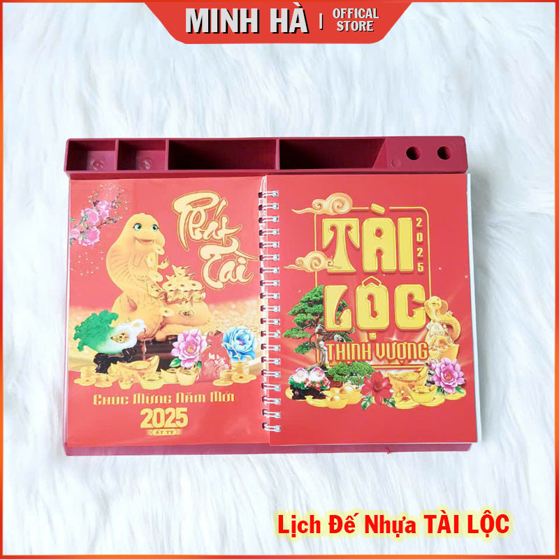 Lịch để bàn tuần 2025 đế nhựa giấy dày có ghi chú có lịch âm [ Hà Mi Store ]
