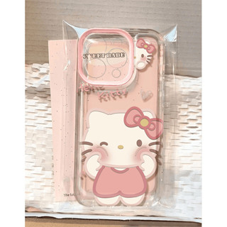 Ins Dễ Thương Màu Hồng Nhút Nhát Hello Kitty Ngộ nghĩnh Mềm Trong Suốt Chống Rơi Ốp Lưng Điện Thoại iPhone 16 Promax 15 Promax 12 13 Mini 14plus 11 Pro Max X XS XR XS Max 7 8 plus Se2020 6G 6Plus