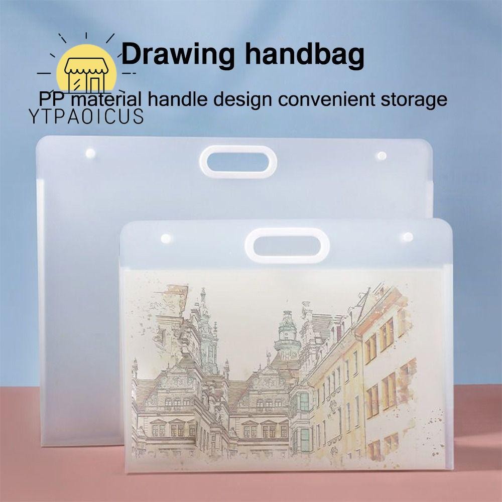 Túi đựng giấy vẽ tranh YURUYI, Thư mục tập tin chống nước 4K / 8K / 16K, Di động trong suốt A2 / A3 