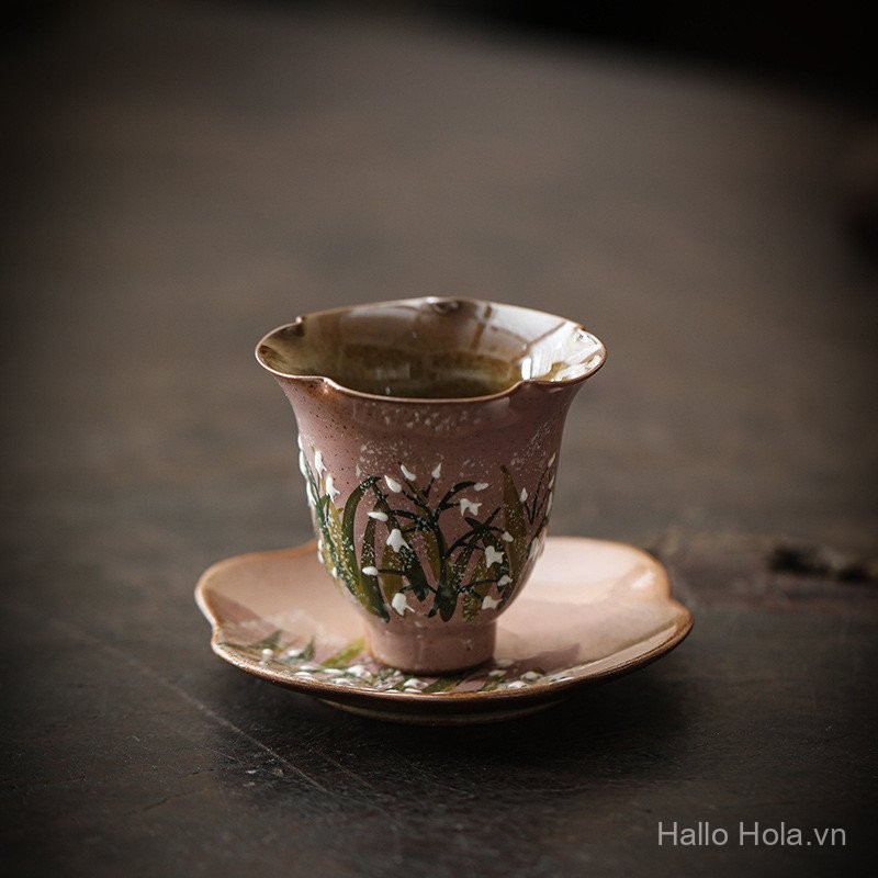 Tranh vẽ tay Lily of the Valley Master Cup Gốm sứ Trung Quốc Kung Fu Bộ trà trà