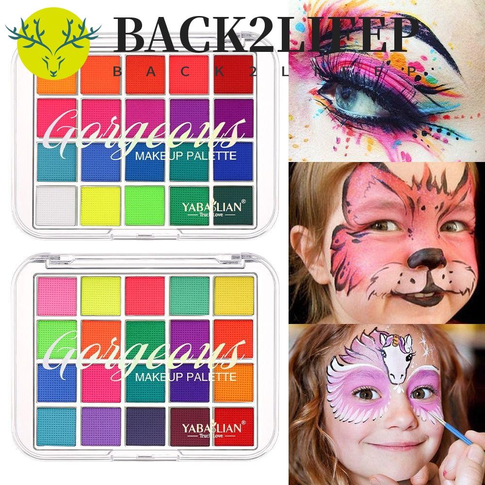 BACK2LIFEP Face Painting Palette, Eye Makeup Art Palette 20 màu Face Paint Pigment, Make Up Palette 