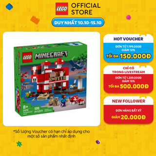 LEGO MINECRAFT 21270 Đồ Chơi Lắp Ráp Ngôi Nhà Của Những Chú Bò Nấm (500 chi tiết)
