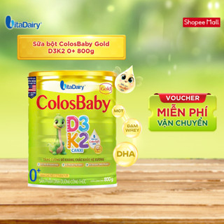 Sữa non Colosbaby Gold D3K2 0+ 800g giúp bé tăng cường đề kháng, chắc khỏe hệ xương - VitaDairy