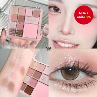 Bảng 3 trong 1 12 màu - Phấn mắt mờ, phấn má hồng & trang điểm Highlighter