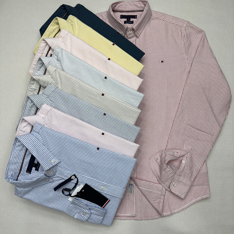 JWIZ 2026New Old Money Style RL Spring and autumn men's long-sleeve shirt, men's oxford cotton casua