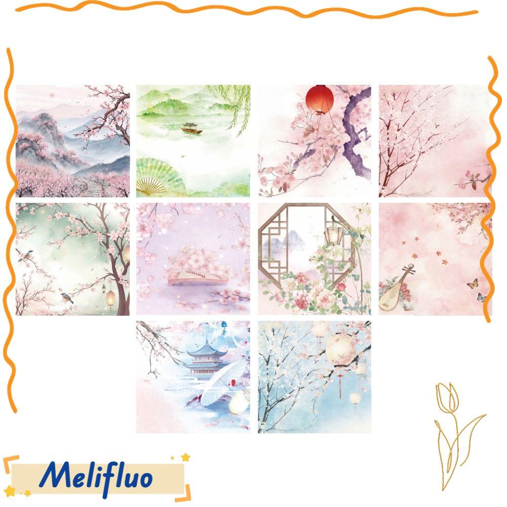 MELIFLUO 60 tờ Giấy thủ công hoa, Giấy Origami phong cách Trung Quốc hoa anh đào, Giấy phong cảnh tr