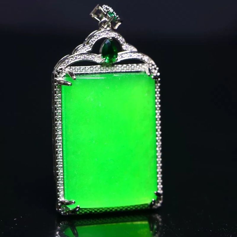 Đá Thạch Anh Cao Đá Ngọc Dương Xanh An Toàn Và An Toàn Thương Hiệu Mặt Dây Chuyền Bạc 925 Vòng Cổ Kẻ