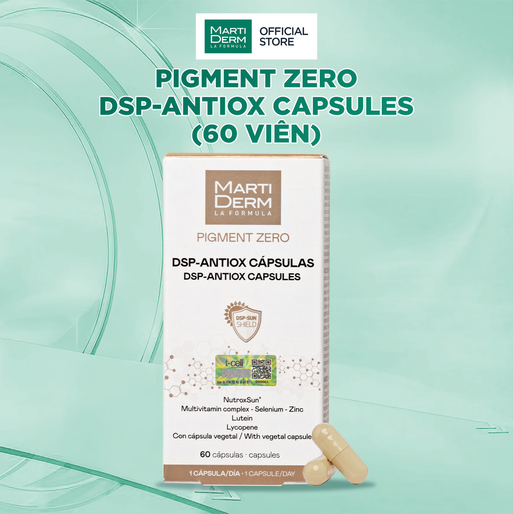 Martiderm - Viên Chống Nắng, Làm Sáng Da - MartiDerm Pigment Zero DSP Antiox Capsules (60 Viên)