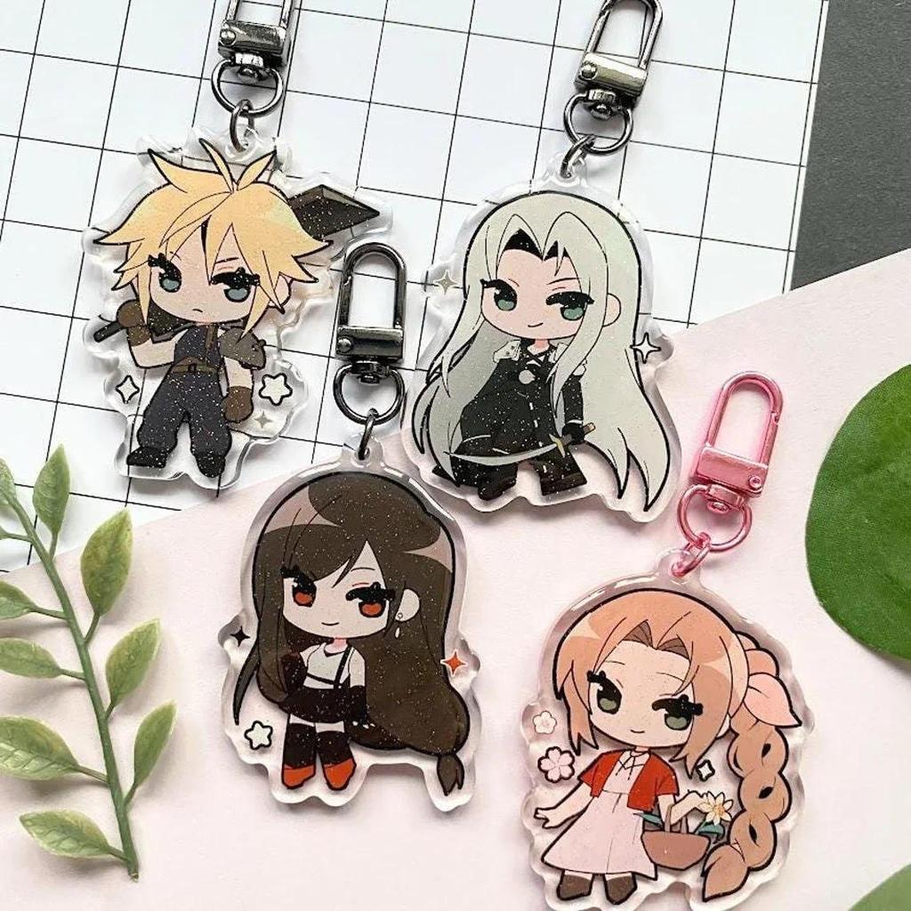 Final Fantasy 7 Remake Acrylic Charm 2.5 Inch Móc khóa Cloud Sephiroth Tifa Aerith Sưu tầm Anime Gam