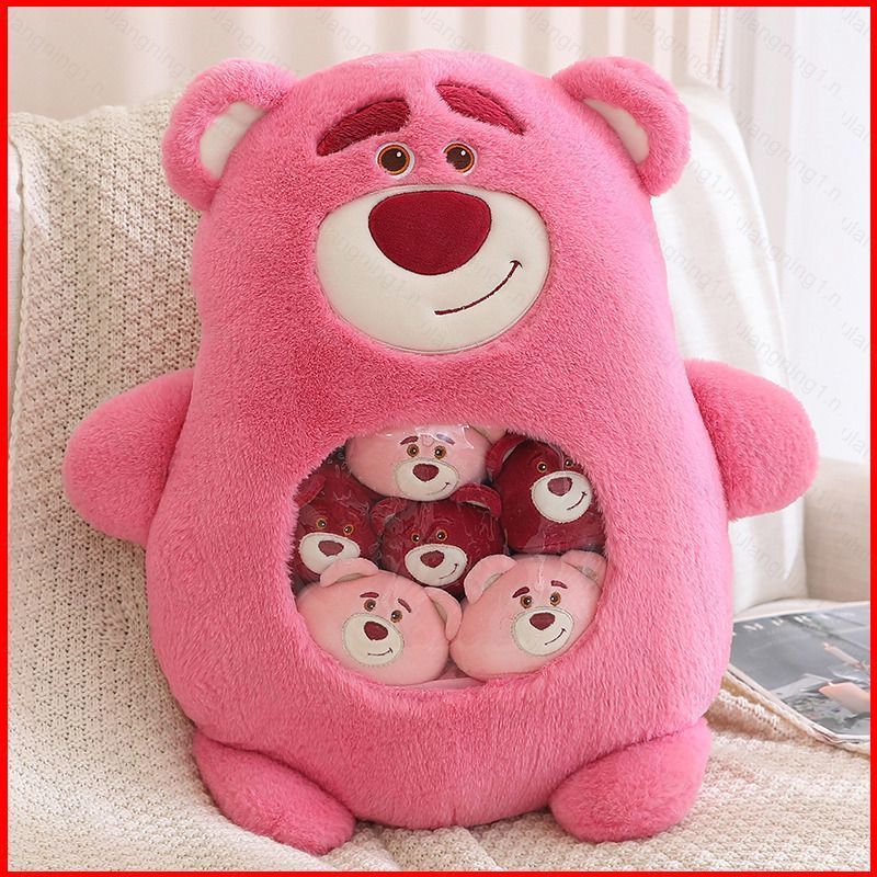 GL 7in1 Lotso Sang Trọng Búp Bê Quà Tặng Cho Bé Gái Ném Gối Với 6 Dâu Gấu Búp Bê Đệm Đồ Chơi Nhồi Bô