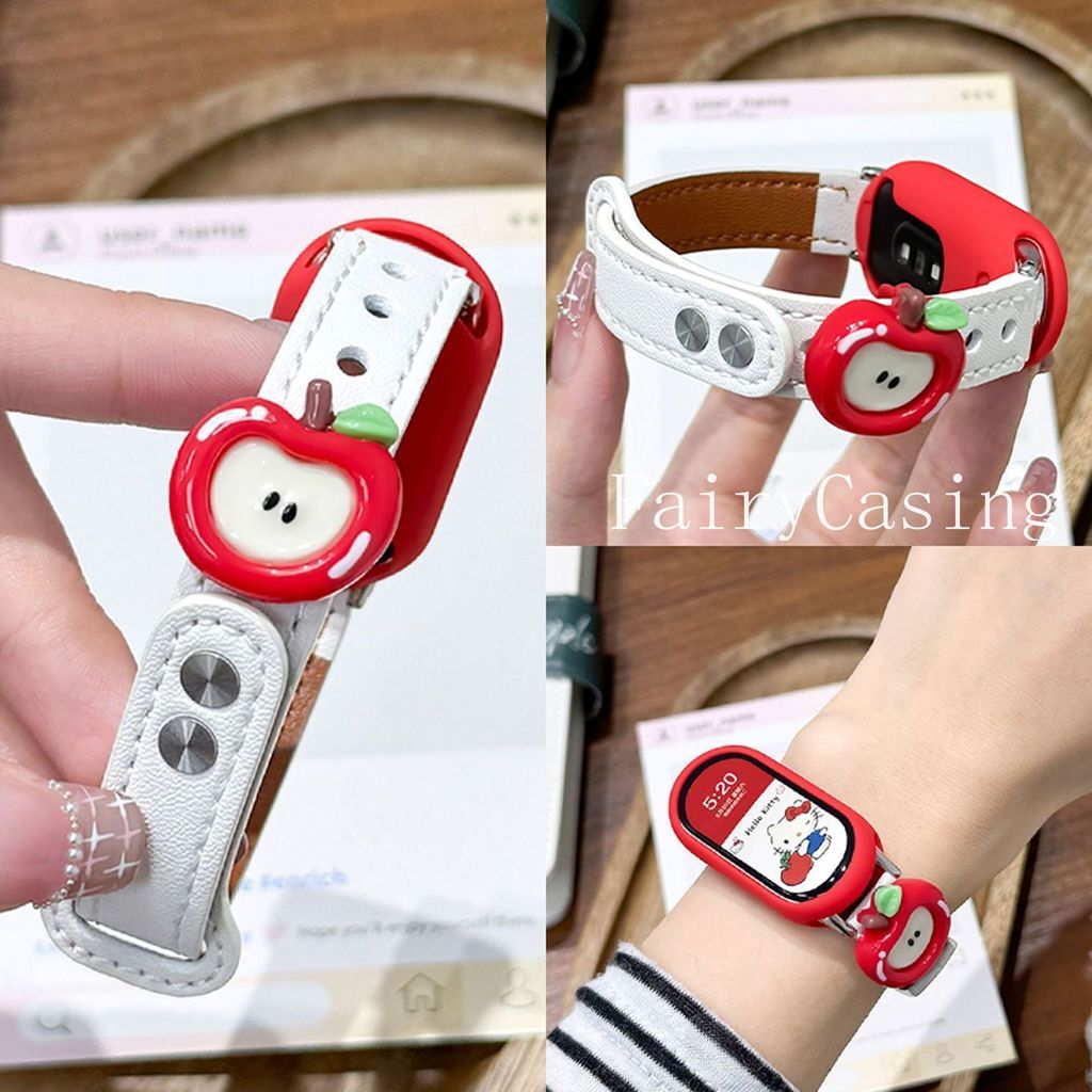 Dây Da Mới Cho Xiaomi Mi Band 10 9 8 NFC Vòng Tay Thay Thế Cho Mi Band 10 / 9 Phiên Bản Gốm Dây Đeo 