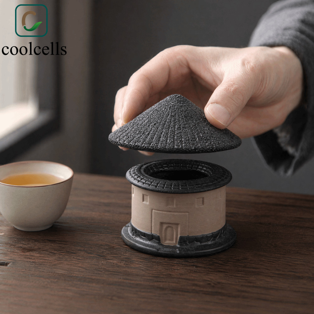 COOLCELLS Máy lọc trà Hakka Tulou, Lễ trà có thể tái sử dụng Bộ lọc cà phê gốm sứ vi mô, Tòa nhà Hak