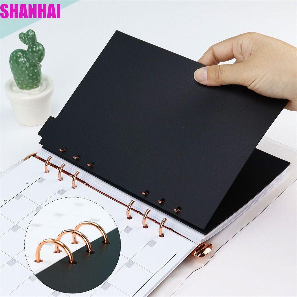 SHANHAI Index Divider Notebook Phụ kiện Văn phòng phẩm Planner A5 A6 A7 Black School Supplies Binder
