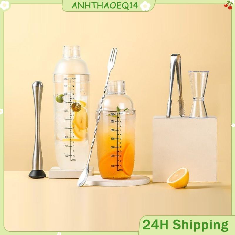 AH 7-Piece Cocktail Shaker thiết lập với JIGGER cho bartending & Home Bar EZ