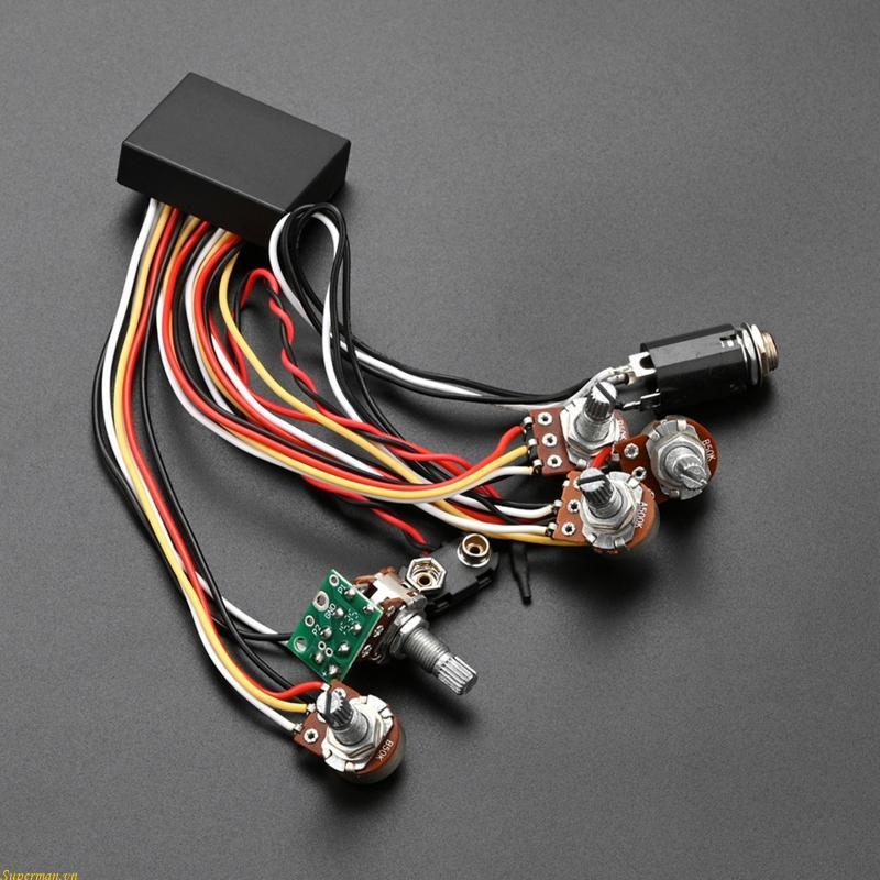 Tốt Nhất Bass Pickups Guitar Bass Pickup 3 Ban Nhạc Hoạt Động Thụ Động EQ Equalizer Điện Bass Preamp