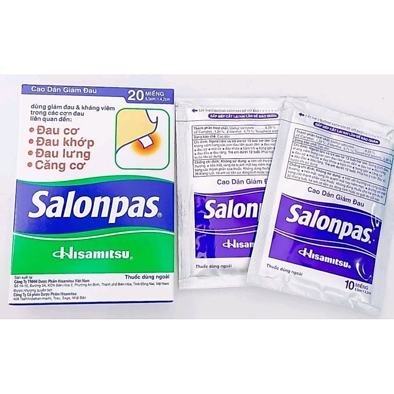 MIẾNG DÁN GIẢM ĐAU SALONPAS [1 GÓI 10 MIẾNG]