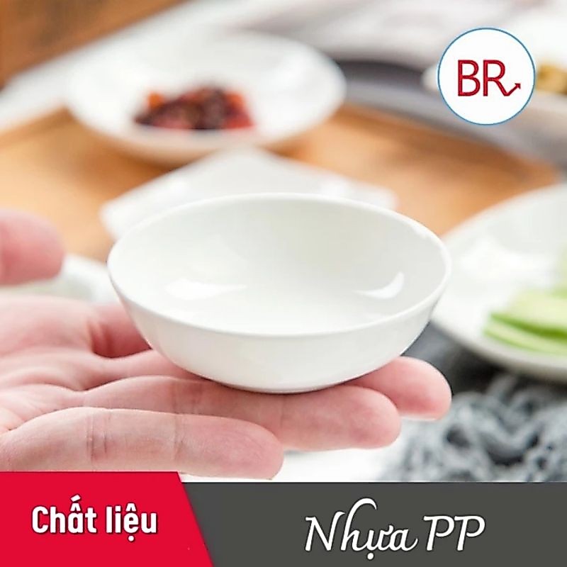 Sét 5 chiếc, 10 chiếc Đĩa chấm, bát chấm trắng Việt Nhật