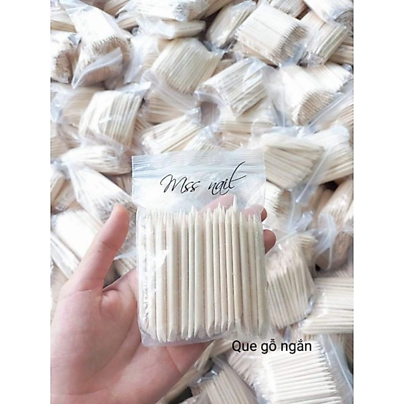 Sét 100 que gỗ, 100 que cậy móng tay, que gỗ nail