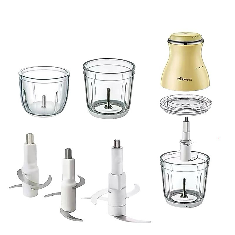 LƯỠI DAO, CỐI THUỶ TINH, NẮP thay thế cho máy xay thịt Bear QSJ B02R1 B02U2 B02X5 0.6L