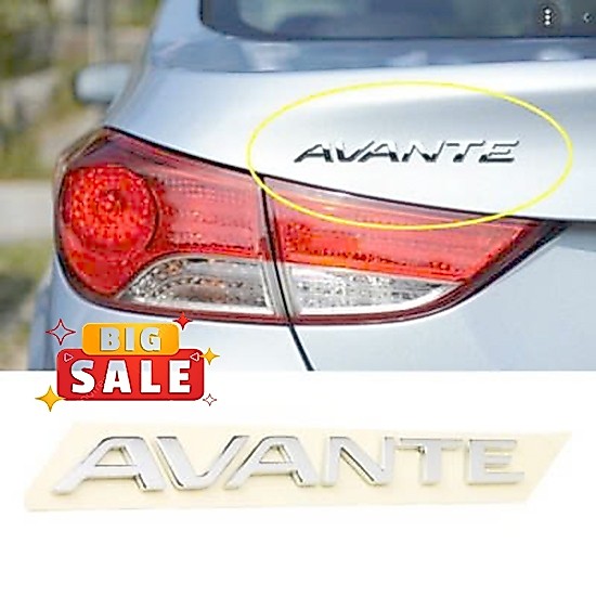 Chữ Nổi Avante Dán Sau Xe Hyundai Avante - Tem Chữ Avante Dán Phía Sau Hyundai Avante