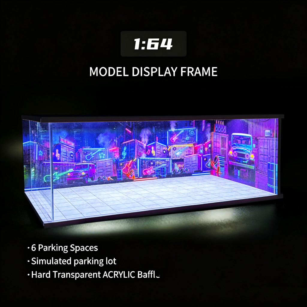 bãi đỗ xe tĩnh MINI GT 1/64 mô hình lắp ráp có bối cảnh bãi để xe mô hình bãi đỗ xe mô hình có đèn
