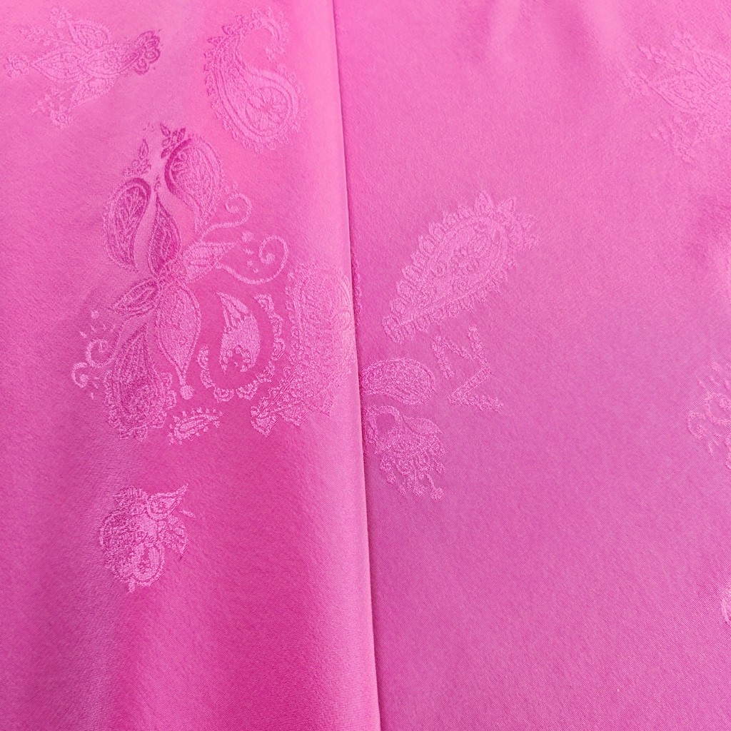 Huzhou Story 17 Mẹ Rộng Hạt Điều Hoa Jacquard Crepe Lụa Dâu Lụa Quần Áo Vải Raspberry Rồng Màu Trái 