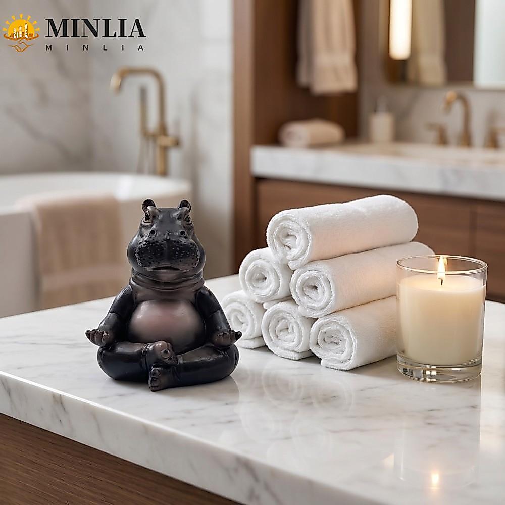 MinLia Tượng MINLIA Pose Yoga Hippo, Tư thế Yoga bằng nhựa Tượng nhỏ bé Yoga Master Hippo, Thực hành