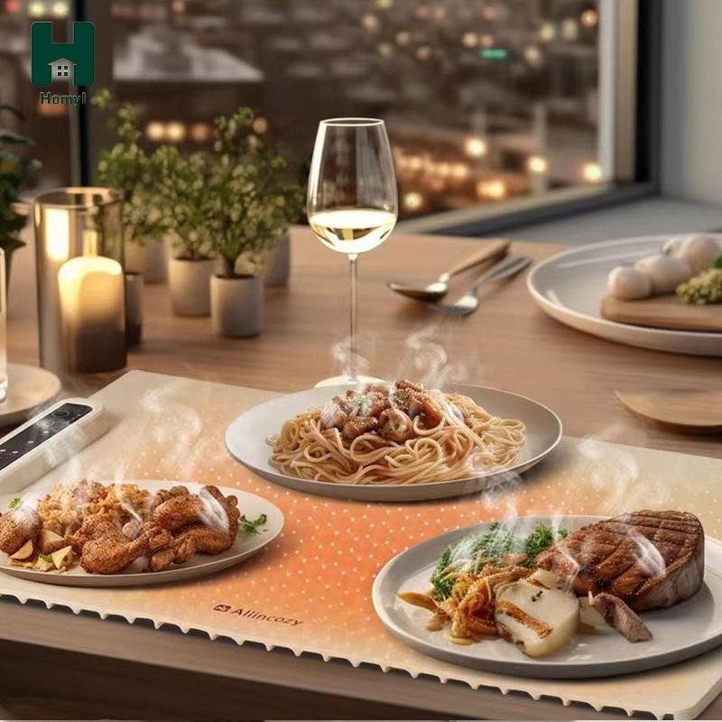 Khay sưởi ấm thực phẩm bằng điện Homyl Tấm nóng cuộn lên Nhiệt độ không đổi Máy hâm nóng bát đĩa Kiểm soát nhiệt độ cho các bữa tiệc gia đình Thawing