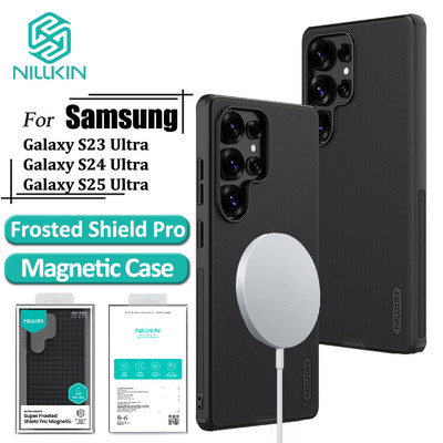 Nillkin Từ Tính Dành Cho Samsung Galaxy S25 Ultra S24 Ultra S23 Ultra Ốp điện thoại Frosted Shield Chống Vân Tay Mặt Sau