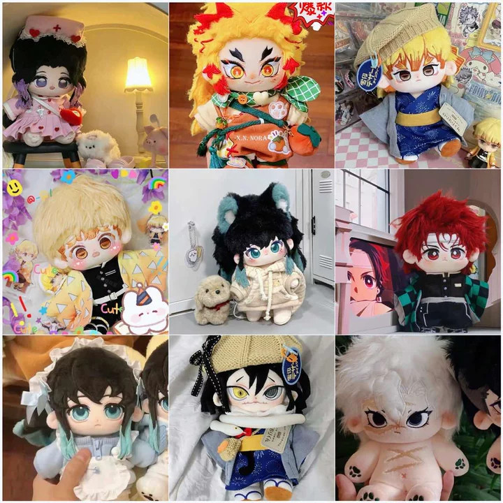 20CM Anime Demon Slayer Tokitou Muichirou Agatsuma Zenitsu Tomioka Giyuu Kokushibo Búp Bê Sang Trọng, Cô Gái Cosplay Mềm Mại Sang Trọng Búp Bê Trang Phục Cơ Thể Quần Áo Sang Trọng Đồ Chơi Nhồi Bông Quà Tặng Quà Giáng