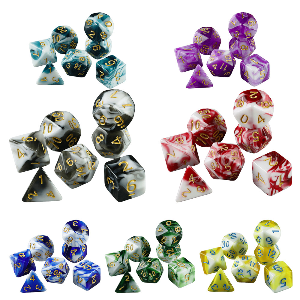 Bộ xúc xắc DND 7 chiếc xúc xắc đa diện cho bảng trò chơi Đảng giải trí Trò chơi trên bàn DND RPG