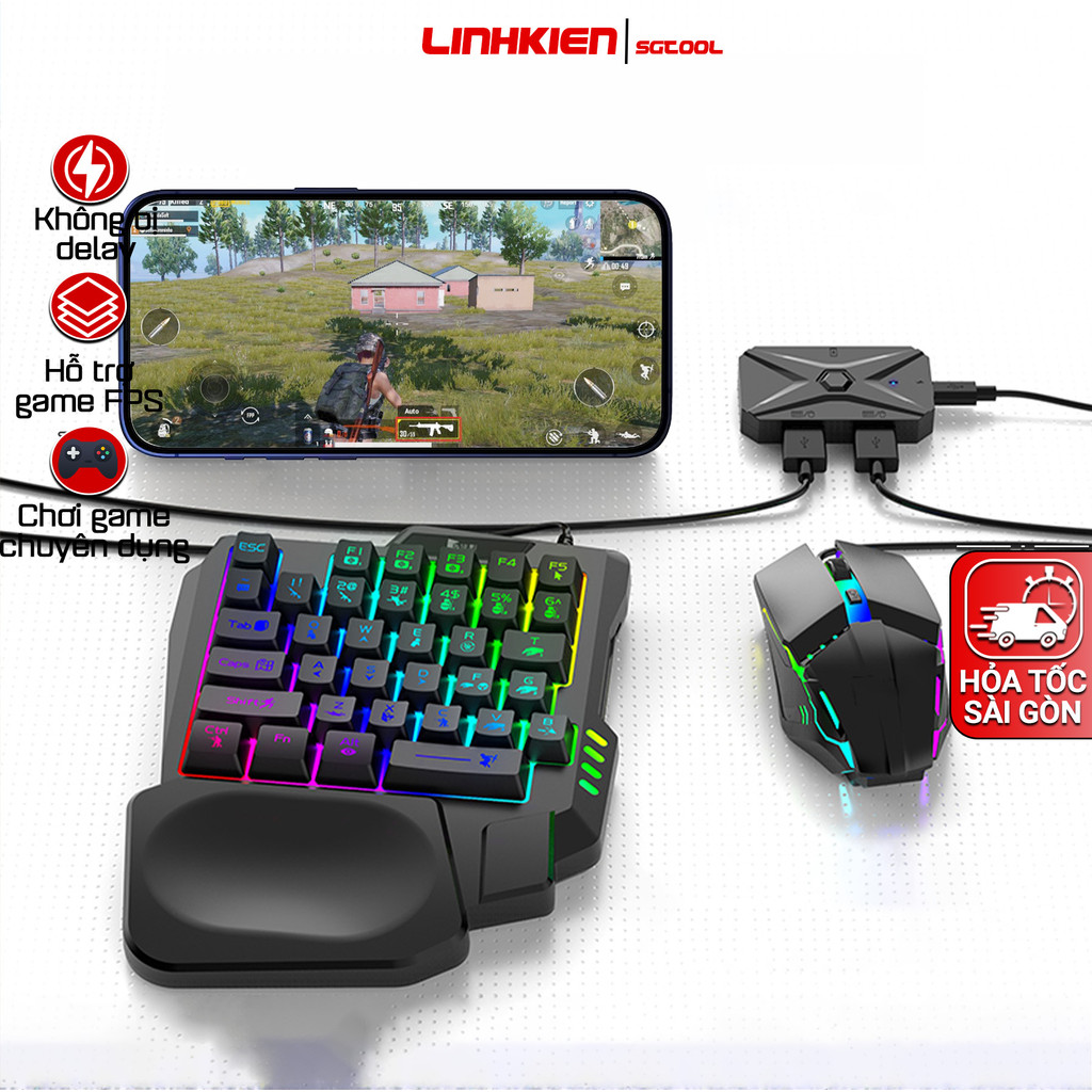Bộ Chuyển Đổi Chơi Game Meiying M1 Pro Bluetooth 5.0 và bàn phím chuột kết nối điện thoại Chơi PUBG 