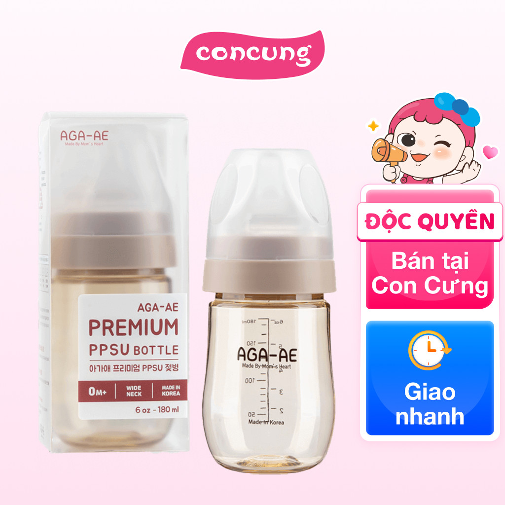 Bình sữa PPSU Aga-ae 180ml (Beige)