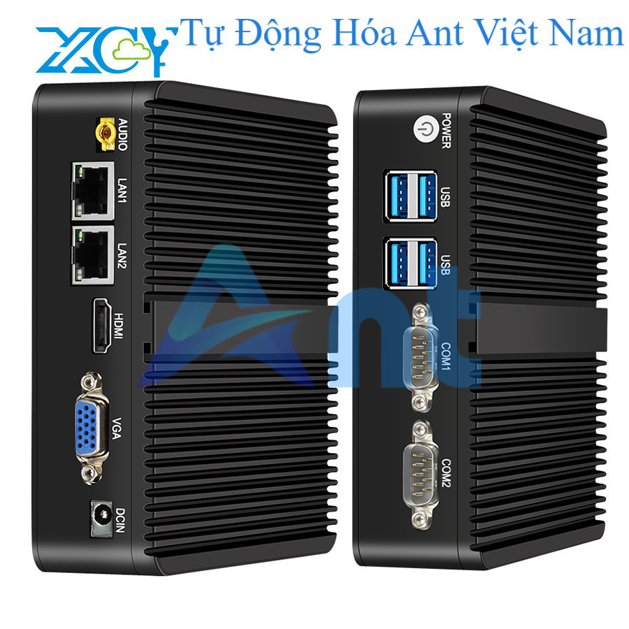 XCY Intel Celeron j4125 2X GbE LAN 2X RS232 HDMI VGA Hỗ trợ Wifi 4G LTE máy tính công nghiệp Windows