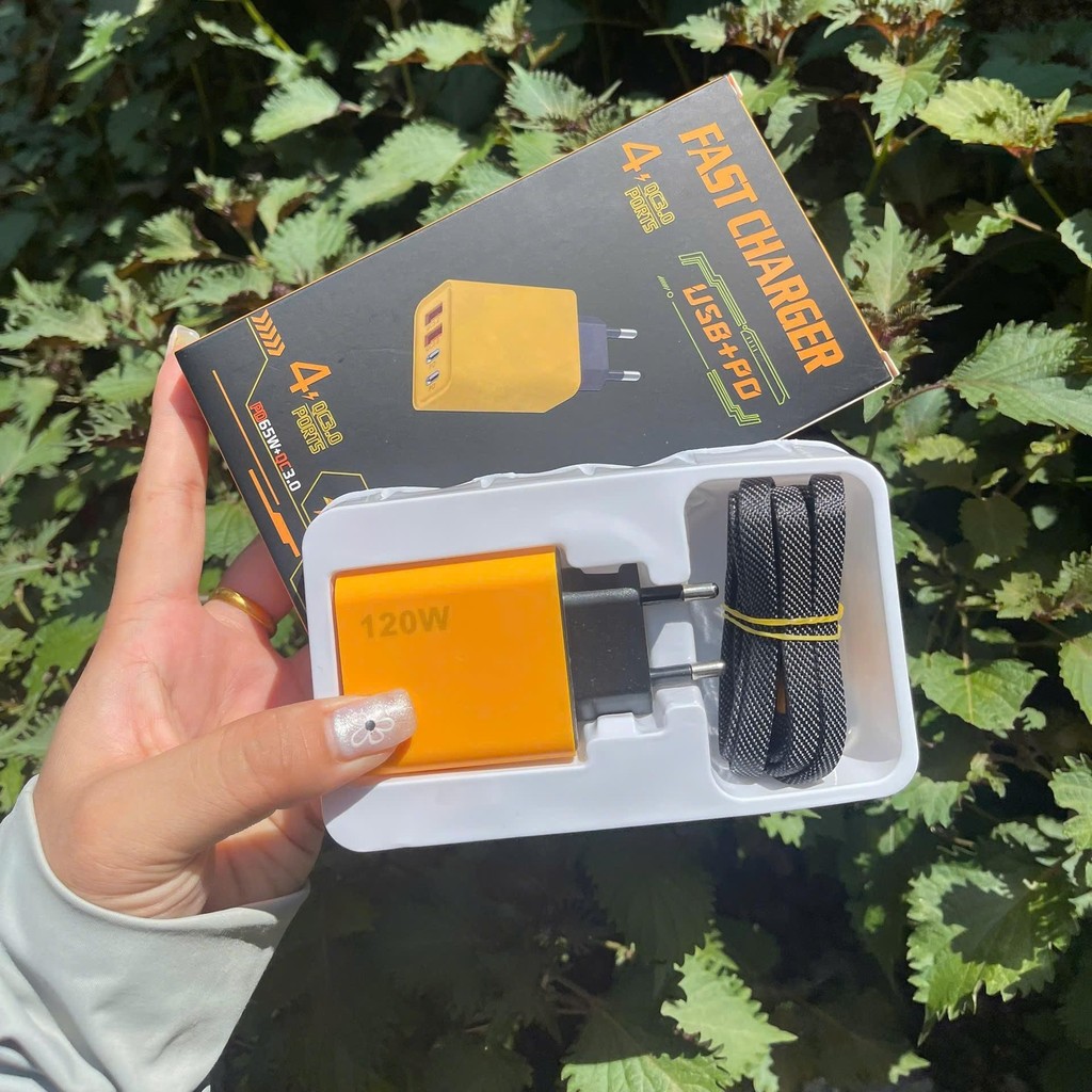 Đầu sạc 120W+Cáp sạc 4 trong 1, Cáp sạc nhanh 65W Loại C Đa chức năng, sạc nhanh 4 trong 1 [ngocanhn