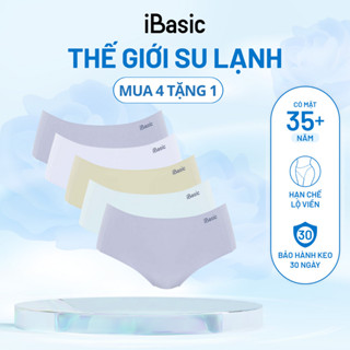 [TẶNG 1 QUẦN SU] Combo 4 quần lót nữ su không đường may iBasic lưng cao không lộ viền free cut phom hipster V029