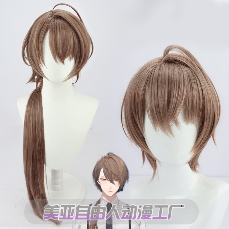 NIJSANJI Neo ảo Kagami Hayato Cos Tóc giả Mô phỏng Da đầu