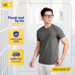   Áo thun nam YODY slimfit, vải mềm mại, co giãn, thông thoáng TSM7188 MCTS25S336