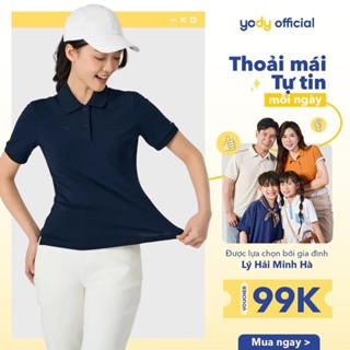 [SALE]  Áo Polo Thể Thao Nữ YODY Run For Health, chất vải mịn, mát, form ôm thoải mái SAN7094