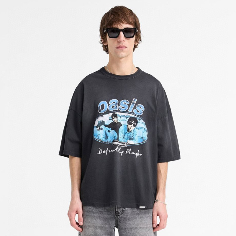 8OVQ REPRESENT REP Oasis band co-branded high street washed loose short-sleeve shirt T T-shirt Men a