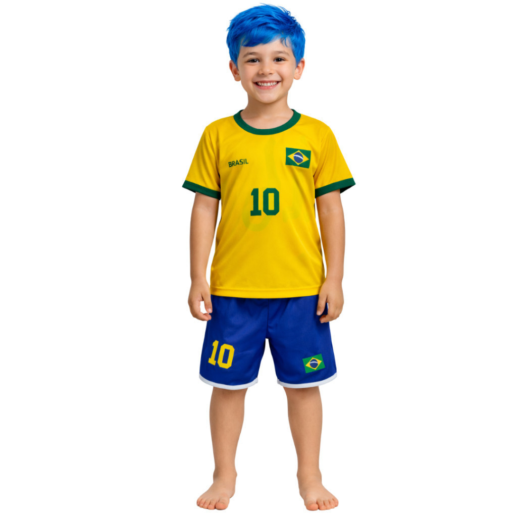 Trang phục trẻ em Brazil - Áo thun Brazil + Quần short Brazil
