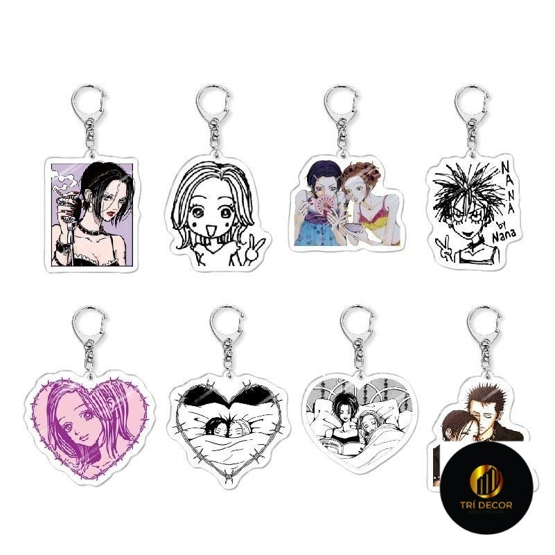 Mới Manga Nana Móc khóa acrylic Cùng phong cáchvi cá nhân hóamặt dây chuyền móc treo hai mặt Oosaki 