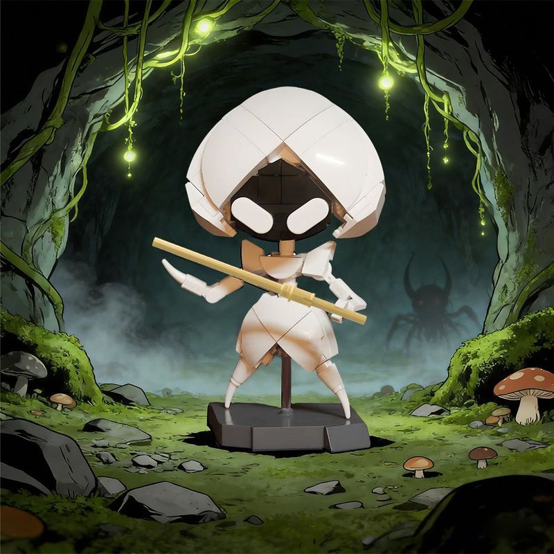 MOC Hollow Knight White Knight Song of Silk Lace and Flea Building Block Trang trí Hollow Knight Toy