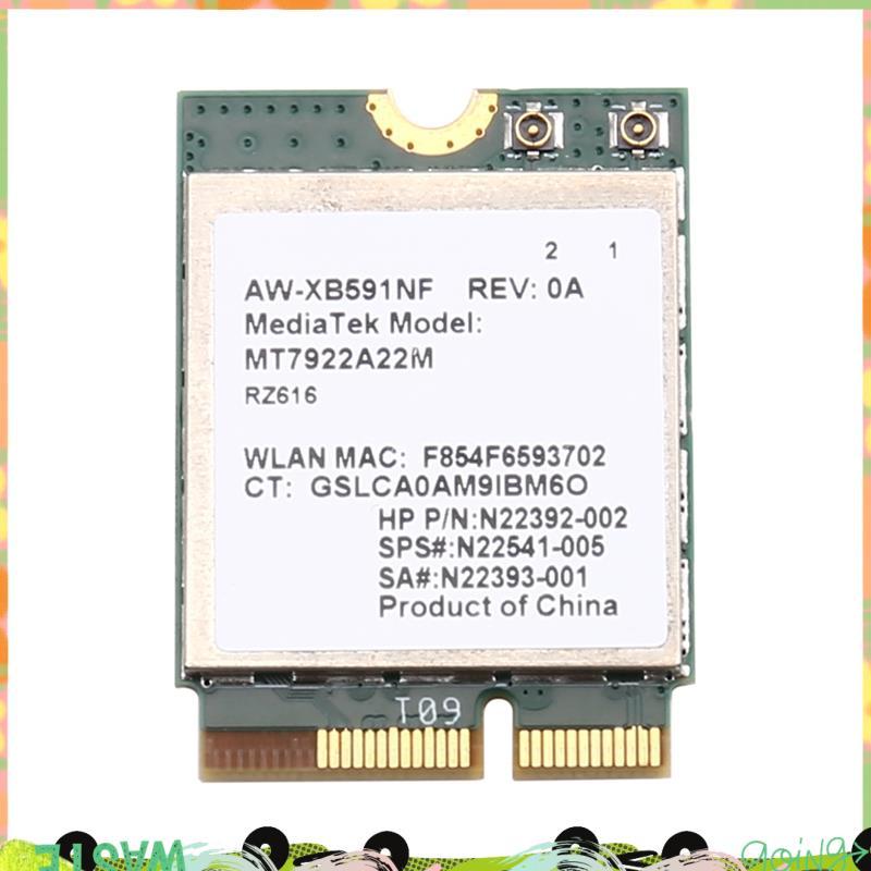 Bộ chuyển đổi mạng WiFi 6E không dây MT7922 M. 2 Thẻ 5374Mbps BT 5.3 Tri Band 2.4G / 5G / 6Ghz Win 1