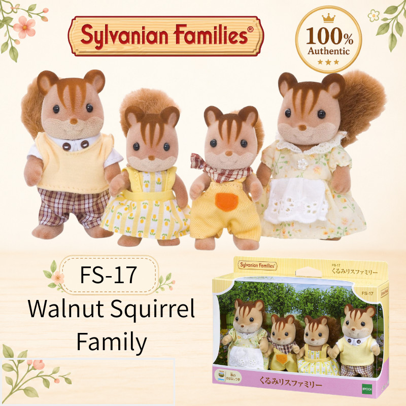 Sylvanian Families Walnut Squirrel Family Figure Set