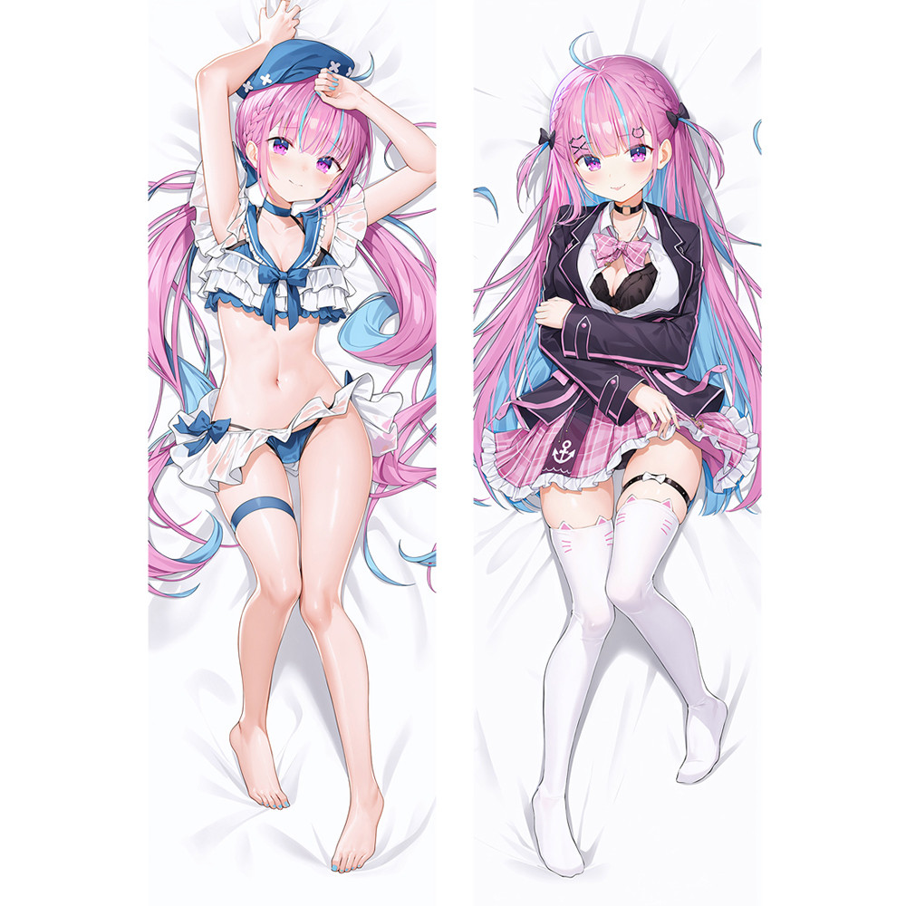 Dakimakura Hololive Minato Aqua Ôm Thân Gối Cosplay Otaku Đệm Chăn Ga Gối Quà Tặng